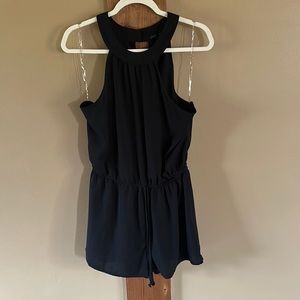 High Neck Black Romper